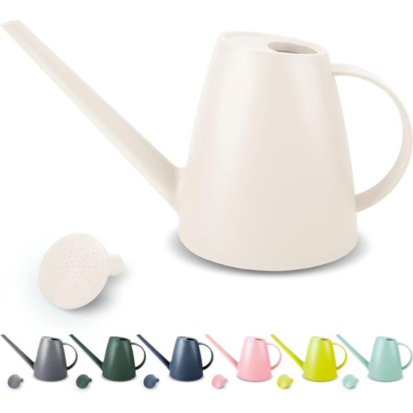 Sleek aqua-colored watering can for indoor plants, a practical and stylish Grandparents Day gift.