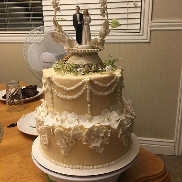 Wedding Cake Recreation, a nostalgic and sweet anniversary gift for parents.
