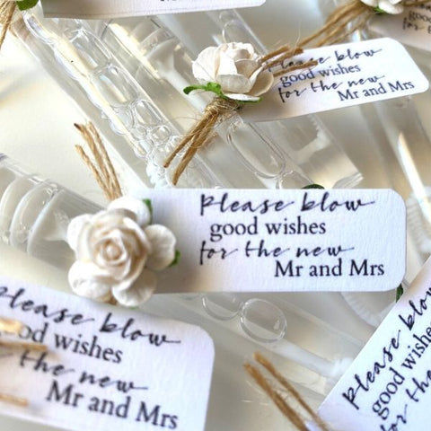 Bubble wands for a fun wedding celebration.