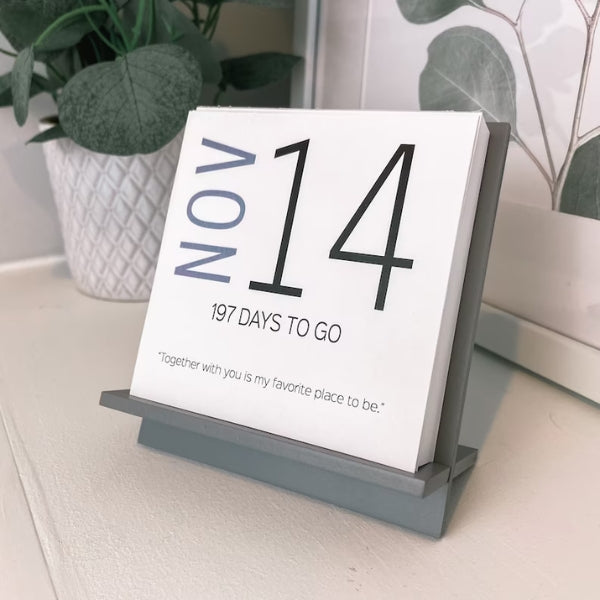 Personalized Wedding Countdown Calendar, a sweet engagement gift idea.