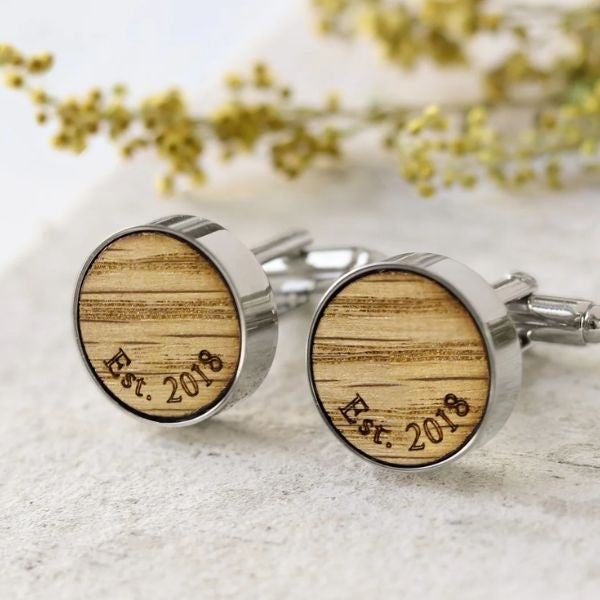 Elegant Wedding Song Cufflinks, a timeless accessory capturing the sentiment of 1st Anniversary Gifts for Husband.