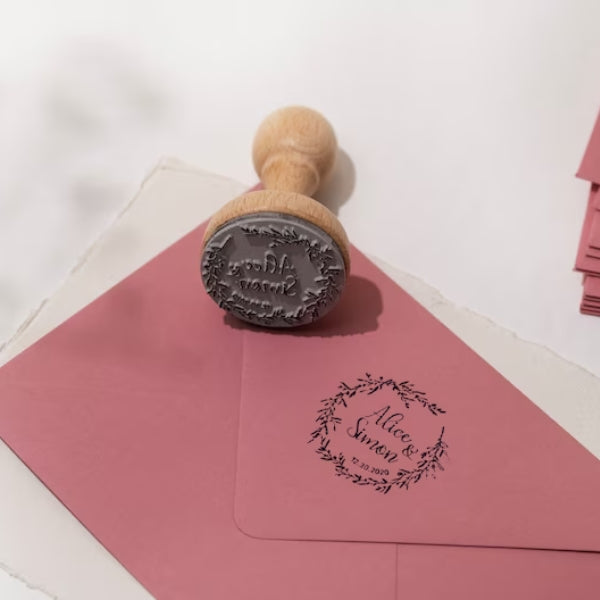 Elegant Wedding Stamp for crafting engagement and wedding invitations.