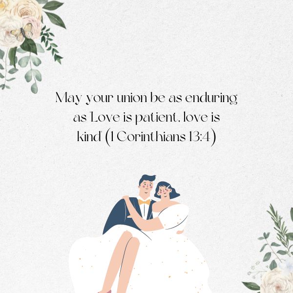 Infuse blessings with wedding wishes inspired by Bible verses.