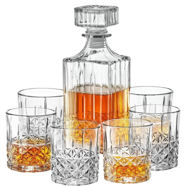 Impress your dad with a Whiskey Decanter Set, a refined 60th birthday gift for the whiskey enthusiast.
