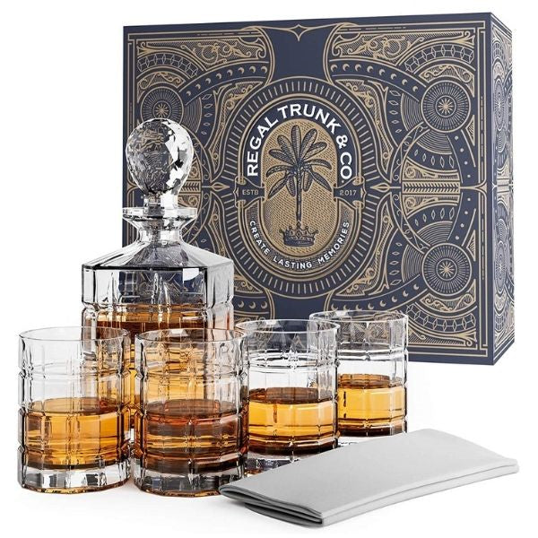 Savor fine spirits with this exquisite Whiskey Decanter Set, a sophisticated gift for the husband who appreciates quality.