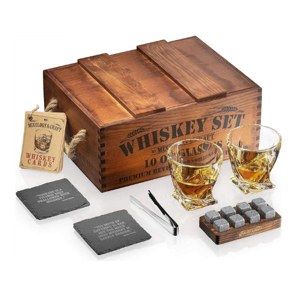 Whiskey Glass Stone Gift Set christmas gift for step dad