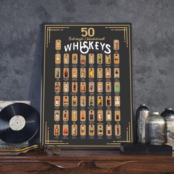 Whiskey Scratch Off Map, a unique and interactive police retirement gift.