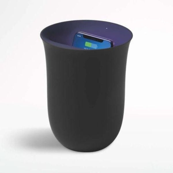 Wireless Charging Station with Built-in UV Sanitizer, a modern and practical gift for boyfriends' parents, combining technology and hygiene.