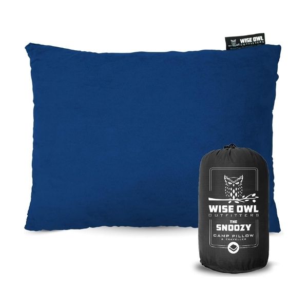 Wise Owl's soft camping pillow supports restful recovery in the backcountry.