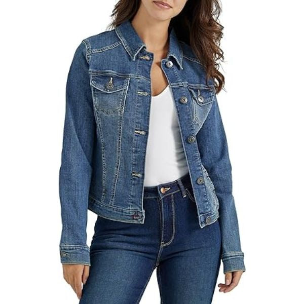 Stylish Women's Denim Jacket, a timeless and versatile gift for your wife's casual chic wardrobe.
