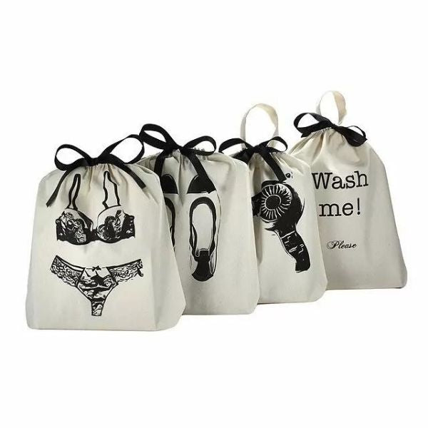 Women's organizing travel 4-pack, a must-have travel accessory gift under $50 for her.