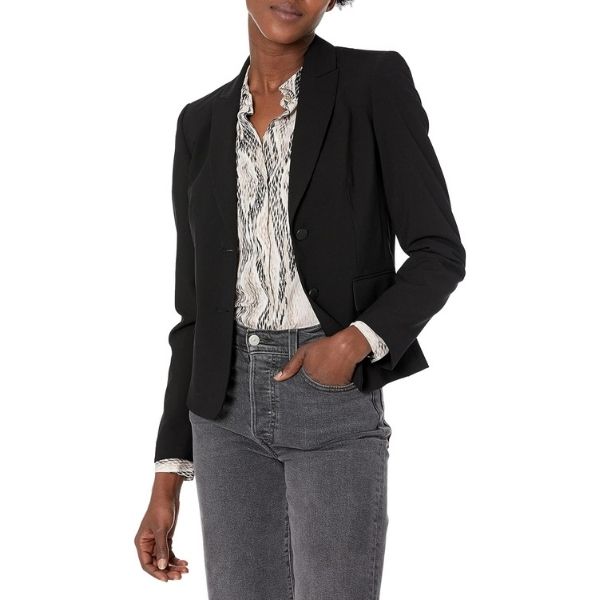 Women's Two Button Lux Blazer, a versatile and professional graduation gift for her as she enters the workforce.