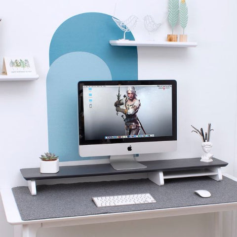 Sleek Wood Computer Stand, a stylish new job gift enhancing desk aesthetics