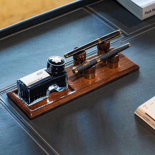 Classic Wood Pen Holder & Ink Stand, a timeless new job gift for writers