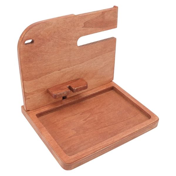Wood Phone Docking Station, a stylish and functional Fathers Day gift from son.
