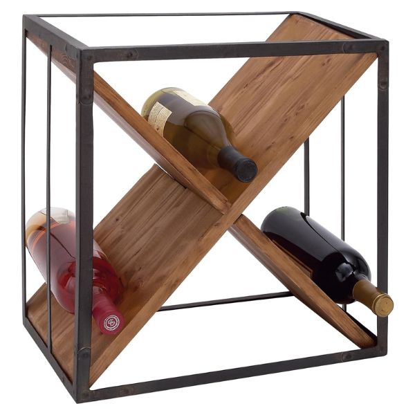 Wood Wine Rack, a rustic and functional DIY gift for friends who appreciate good wine.