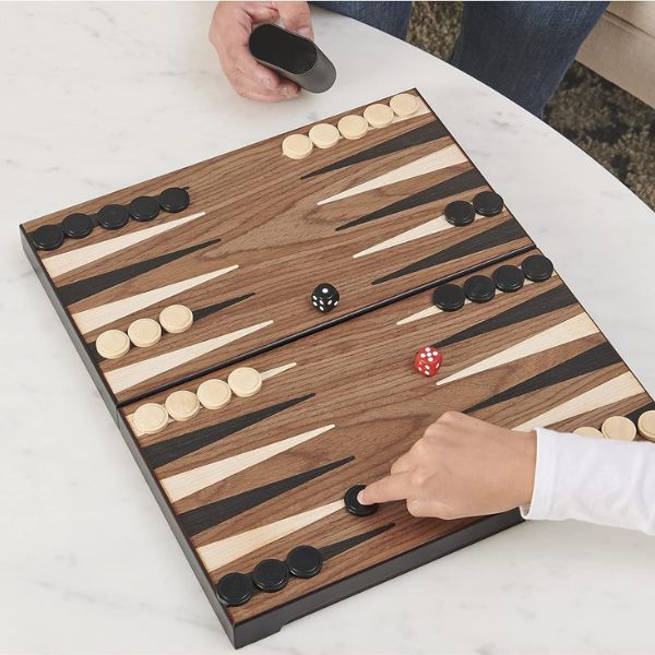 Wooden Backgammon Board Game Set, a classic game for a 5 year anniversary gift.