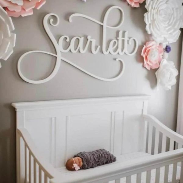 Wooden Name Sign Nursery Decor brings rustic charm to your baby's room on Baby Day.