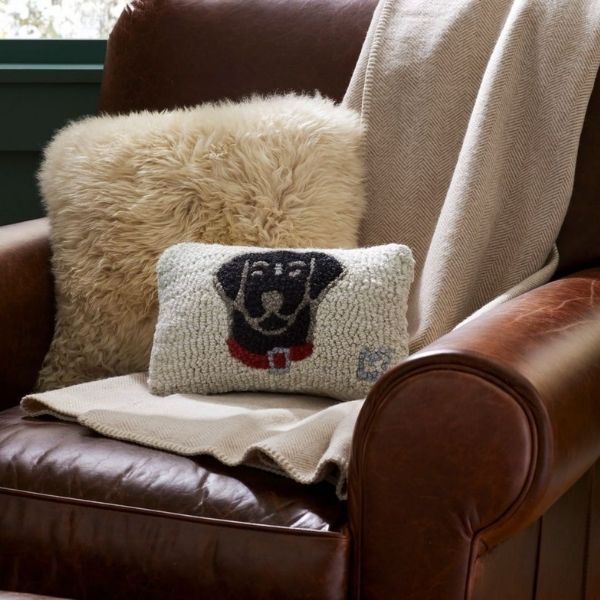 Wool Hooked Throw Pillow christmas gift for dog dad