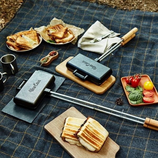 Make grilled sandwiches by the fire with Rome cast iron pie irons suited for outdoor cooking.