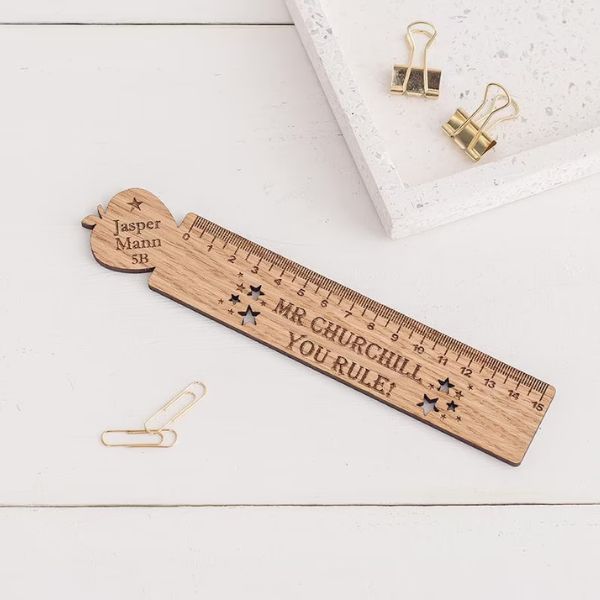 Show appreciation with the "You Rule" engraved thank-you teacher ruler gift.