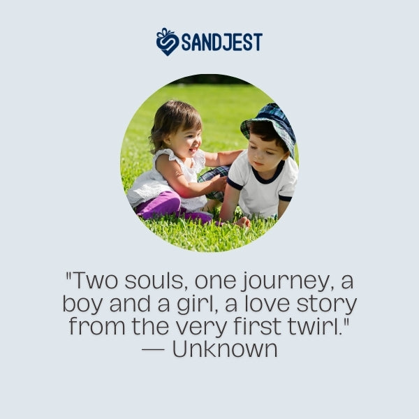 Quotes highlighting the unique bond between boy and girl twins on a simple graphic.