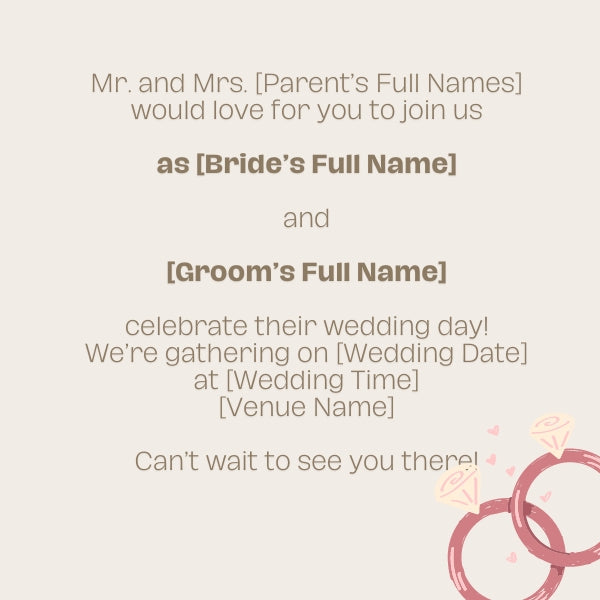 Casual wedding invitation wording provides a relaxed approach with wedding invitation wording ideas for informal events.