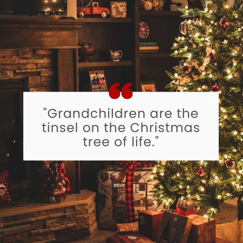 Cozy Christmas setting with a Christmas grandchildren quotes, capturing the festive spirit of family.