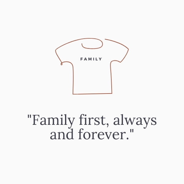 A simple T-shirt outline with family reunion quotes ideal for family reunions.