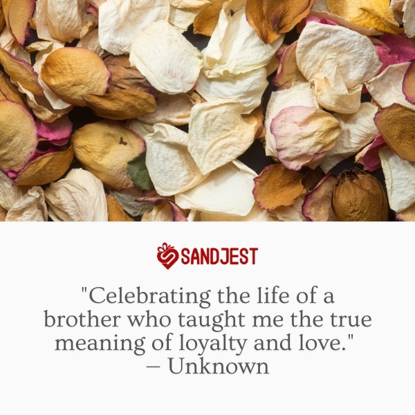 Brotherly tribute featuring meaningful words and a strong, yet subtle floral backdrop.