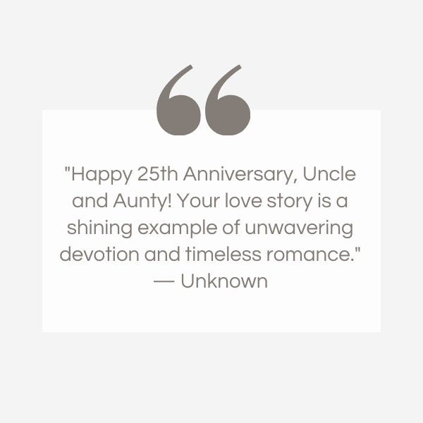 Happy 25th Anniversary Wishes to uncle and aunty celebrating