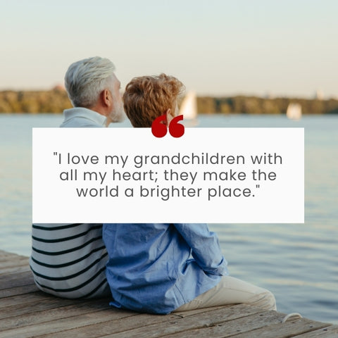 An image of a grandparent's embrace, paired with a grandchildren quotes about the love for grandchildren.