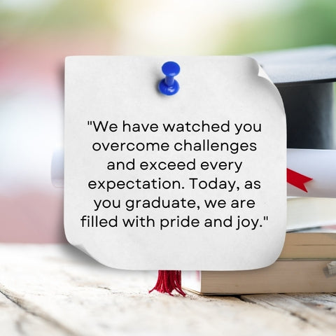 Array of middle school graduation quotes from parents celebrating their children's early academic milestones.