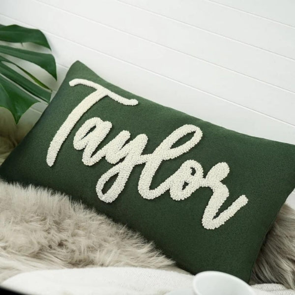 Add a touch of comfort to Grandpa's favorite chair with this Personalized Embroidered Pillow.