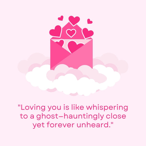 Heart graphic against a pink backdrop for short crush quotes.