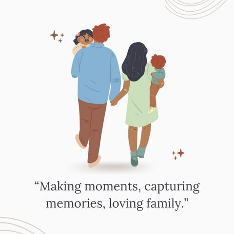 An illustration of a family walk with short family reunion quotes inspires cherished togetherness.