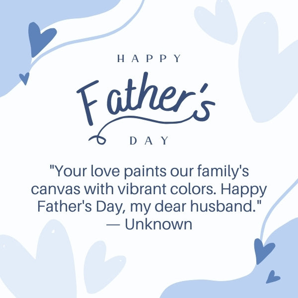 Elegant Father's Day greeting card expressing love and appreciation for a husband