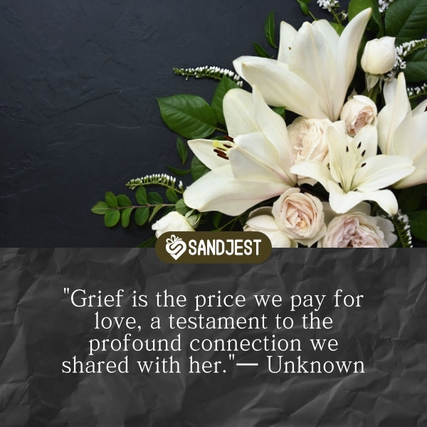 Subtle, respectful design featuring comforting quote for loss of a sister-in-law.