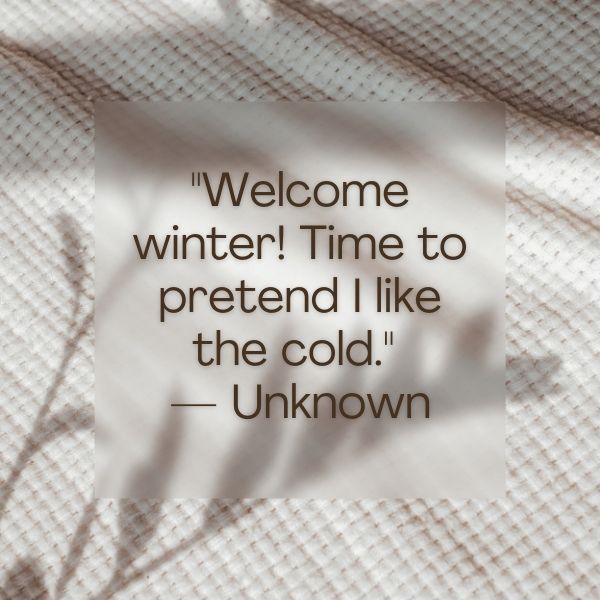Make the season bright with funny welcome winter quotes.