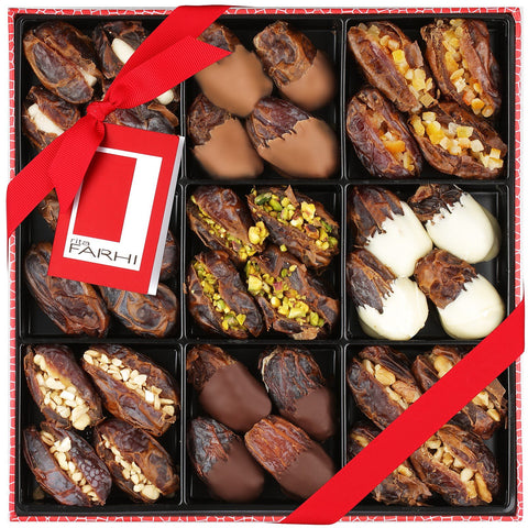 Farhi – Belgian Chocolate & Stuffed Medjool Date Selection in a Gift Box 