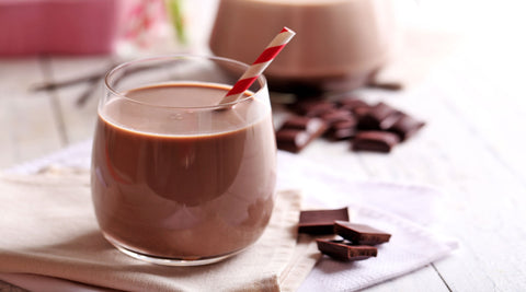 Cold chocolate in a glass 
