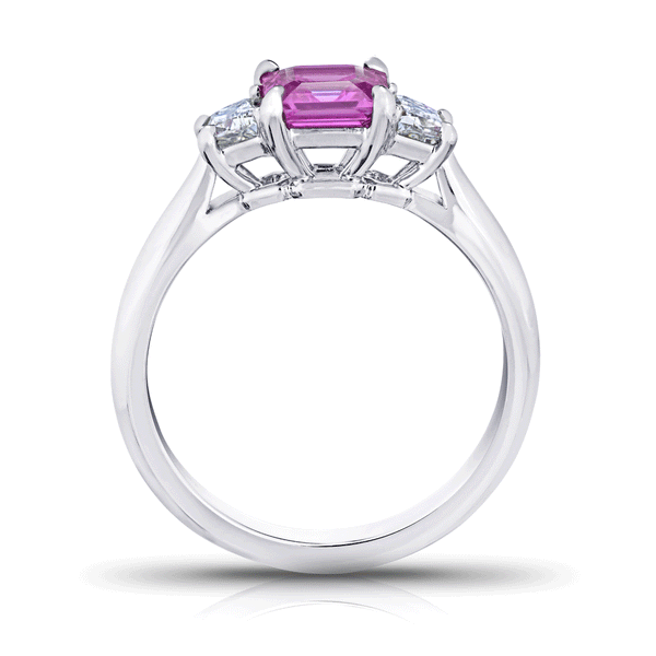 Buy the Asscher Cut Pink Sapphire and Diamond Ring at our Online Store ...