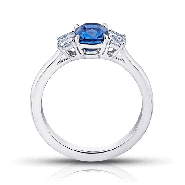 Buy the Cushion Cut Blue Sapphire and Diamond Ring at our Online Store ...