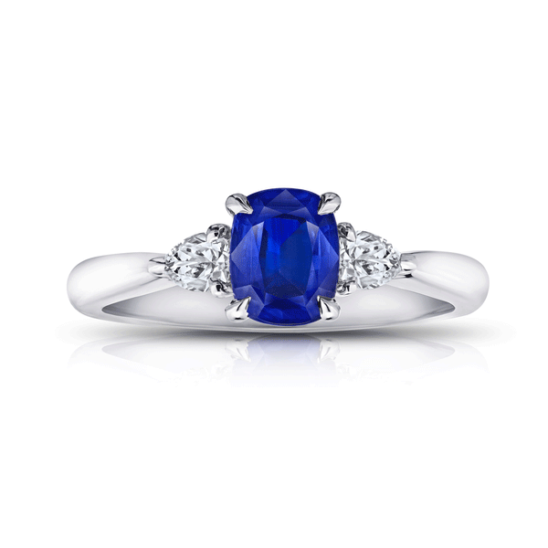 Buy the Cushion Cut Blue Sapphire and Diamond Ring at our Online Store ...