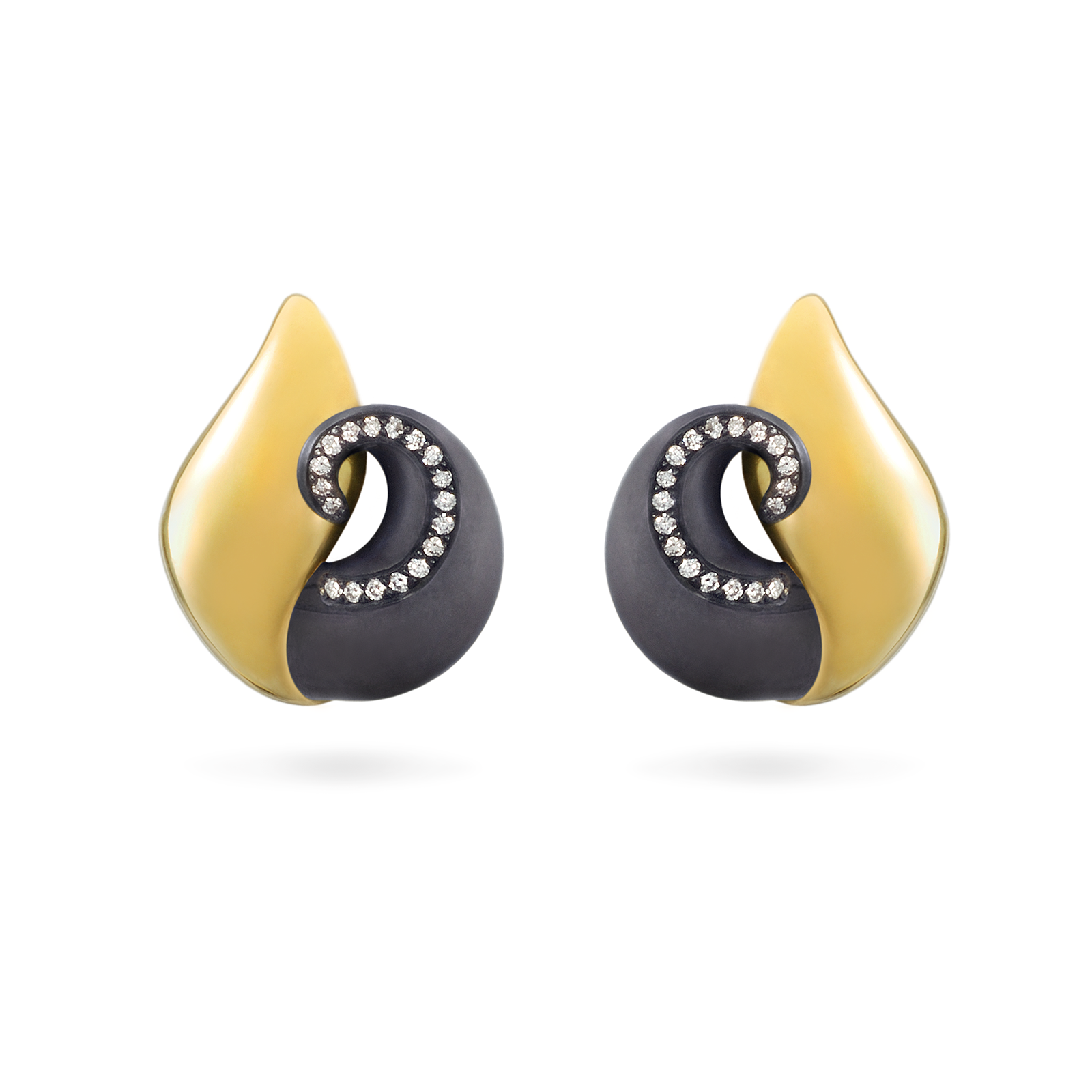 Rumba Diamond and Yellow Gold Earrings