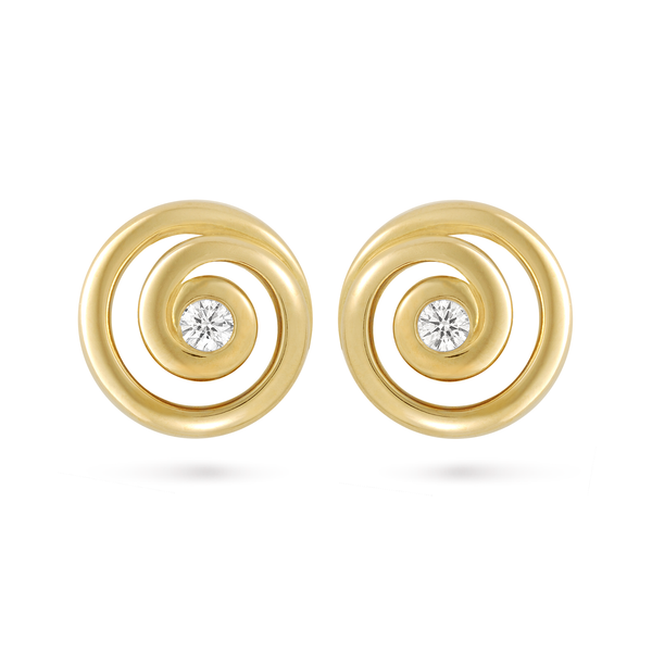 Contour Diamond and Yellow Gold Spiral Earrings – Diana Vincent Jewelry ...