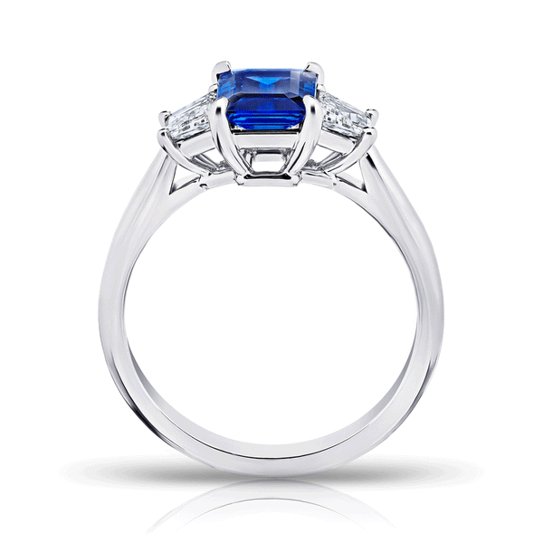 Buy the Emerald Cut Blue Sapphire and Diamond Ring at our Online Store ...