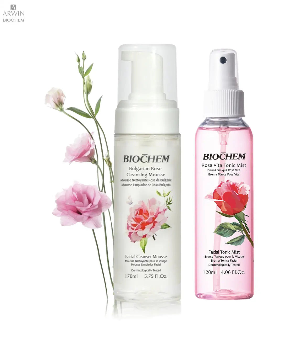 Rosa Vita Tonic Mist & Bulgarian Rose Cleansing Mousse Bundle - ARWIN BIOCHEM