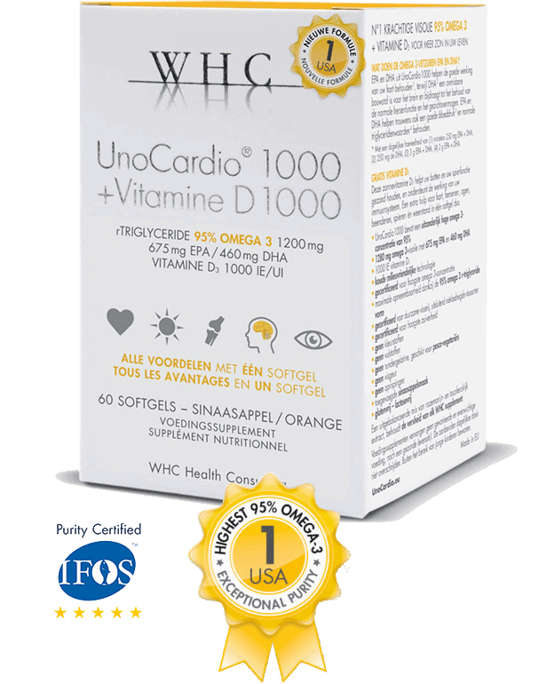 UnoCardio 1000 Pure omega-3 in hoge dosis met 1000 IE Vitamine D