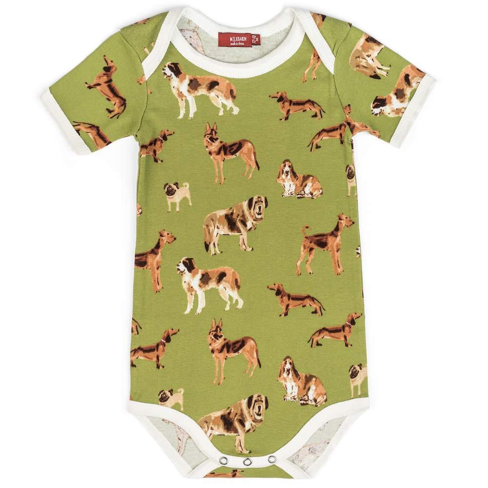 Green Dog Organic Cotton Short Sleeve Onesie 6 12 M Lark A Modern Marketplace